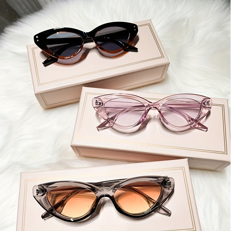 Cat Eye Sunglasses UV400 Gradient Lens Triangle Frame Glasses