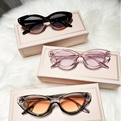 Cat Eye Sunglasses UV400 Gradient Lens Triangle Frame Glasses