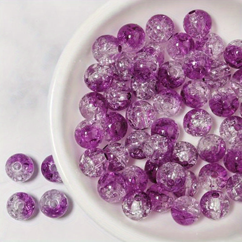 40pcs Cracked Glass Beads Crystal Loose Beads for Jewelry Making