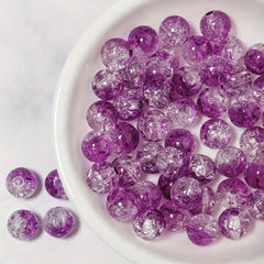 40pcs Cracked Glass Beads Crystal Loose Beads for Jewelry Making