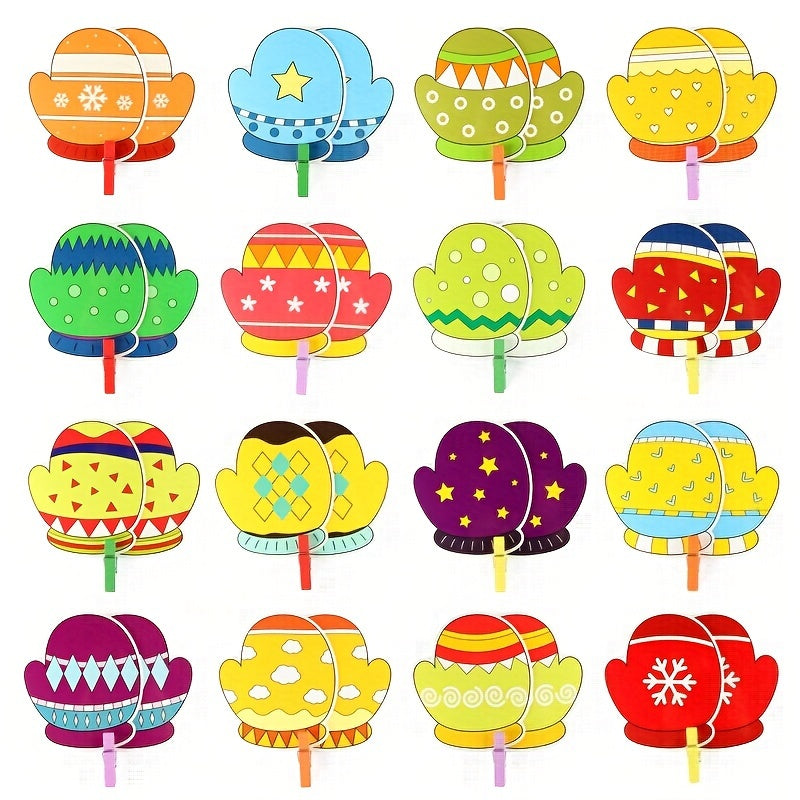 Colorful Paper Socks & Gloves Matching Game Toy for Christmas Halloween