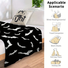 Halloween Bat Blanket Flannel Warm Soft Comfortable Birthday Gift
