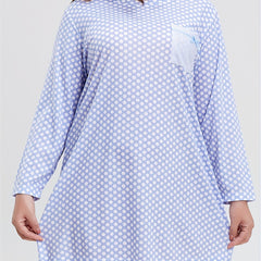  Polka Dot Print Striped Tee Sleep Dress