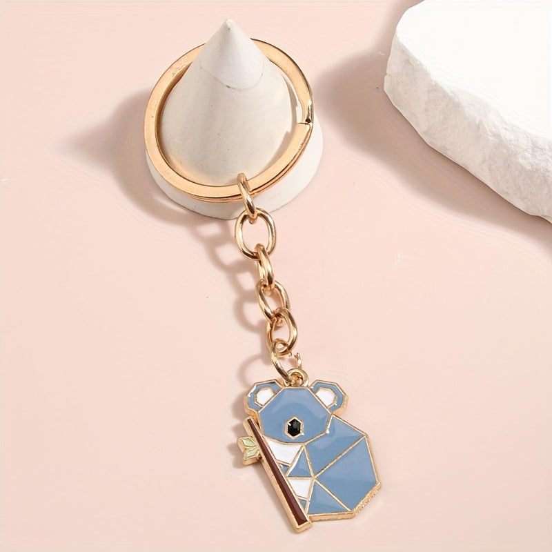 Geometric Animal Keychain Cartoon Key Ring Purse Bag Backpack Charm