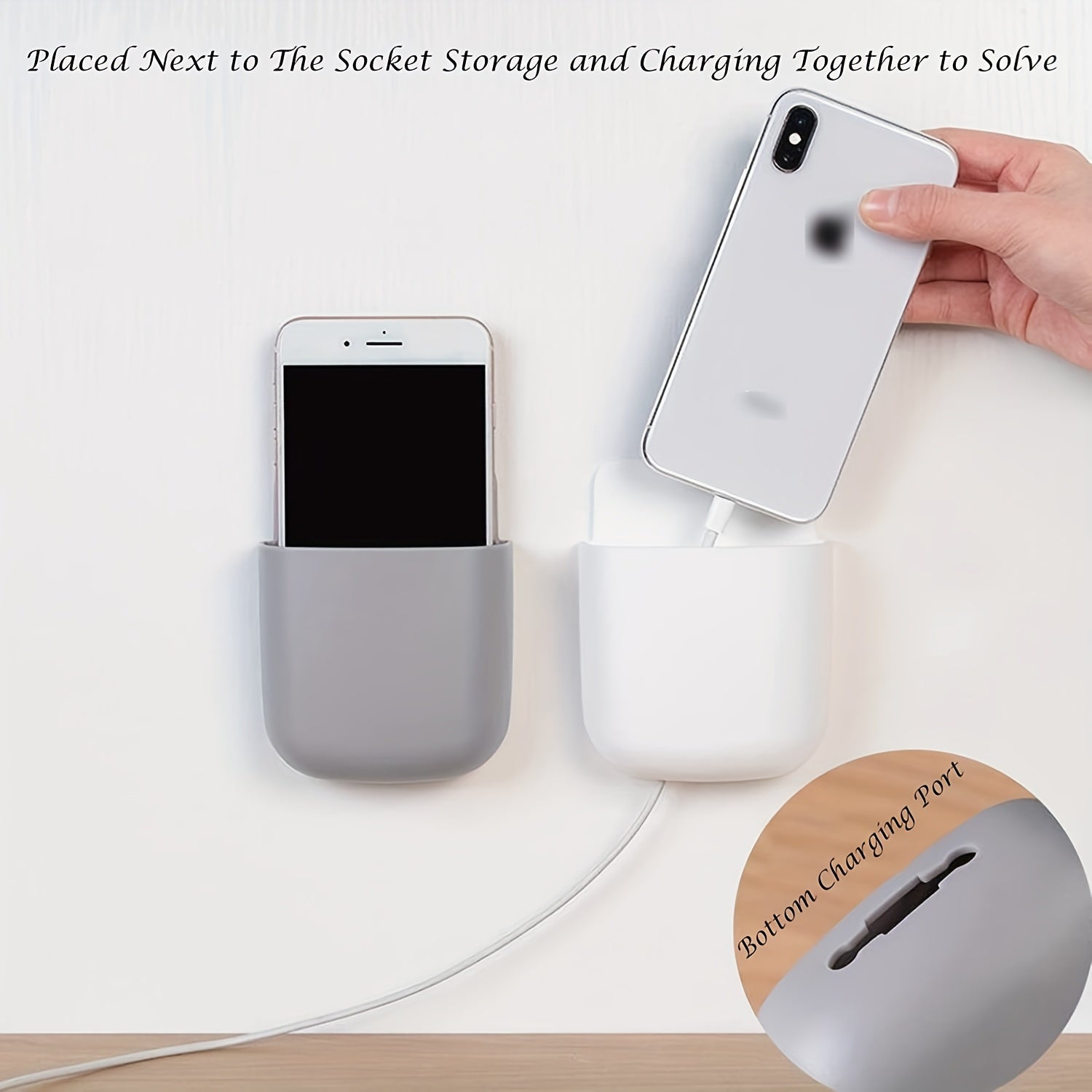 Remote Control Holder Wall Mount Media Storage Box with Adhesive