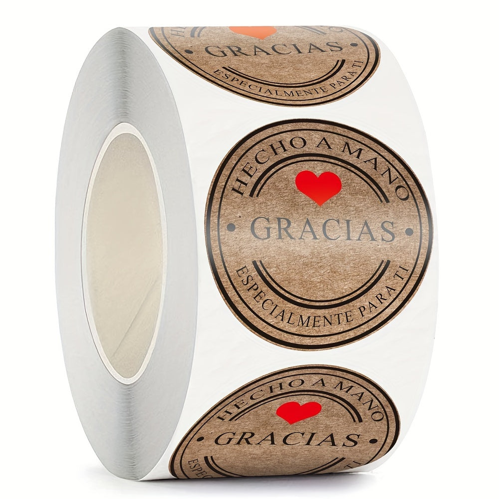 500pcs Spanish Thank You Label Stickers for DIY Albums & Decoration
