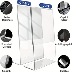 Clear Slanted Back Acrylic Sign Holder 21.08cm x 29 - Tabletop Display Stand