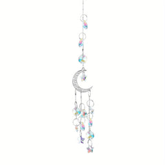 Crystal Moon Suncatcher Rainbow Prism Window Craft Garden Decor