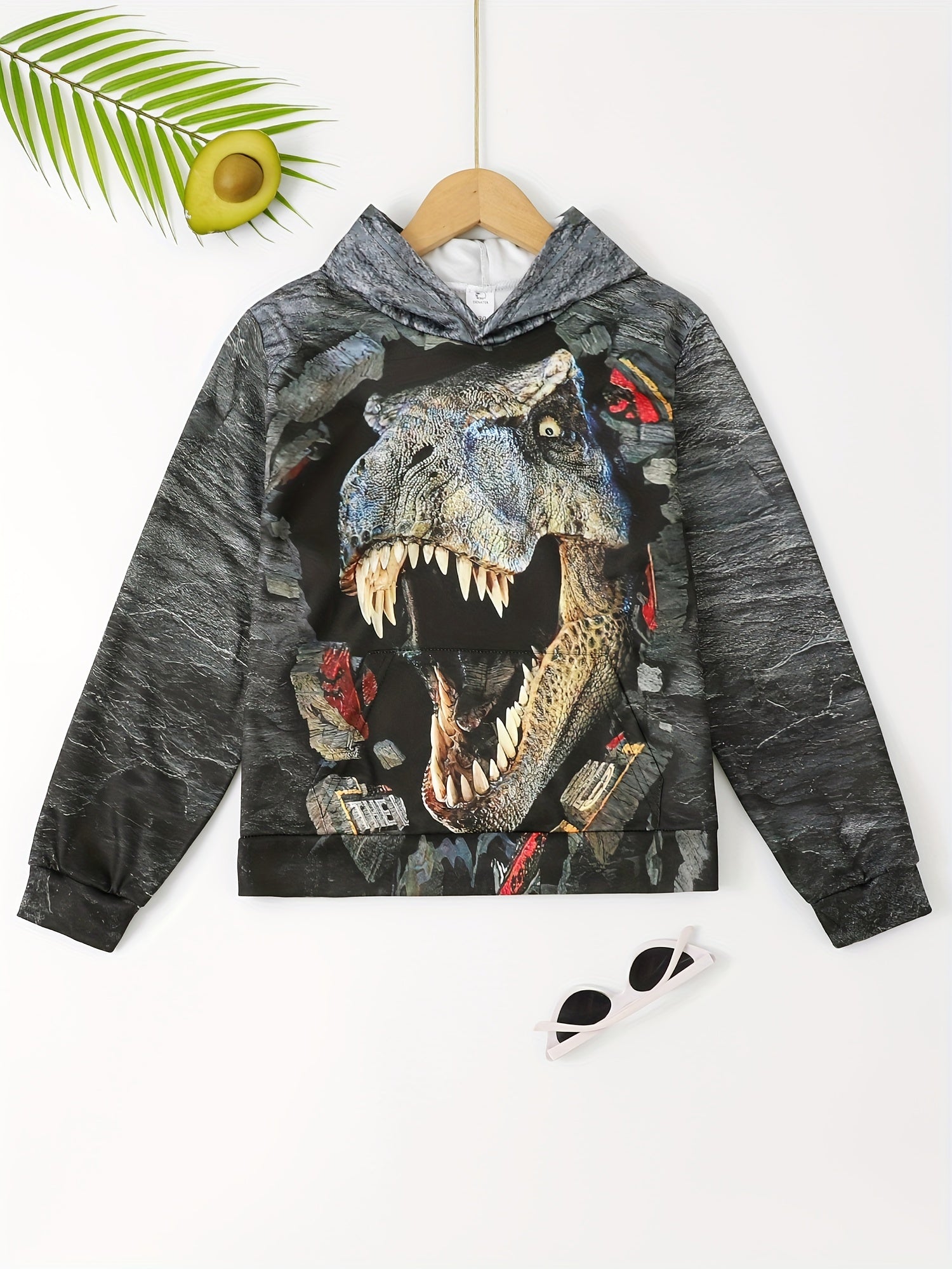 Boys Cartoon Animal Graphic Hoodie 3D Printed Hooded Top