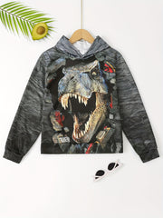 Boys Cartoon Animal Graphic Hoodie 3D Printed Hooded Top