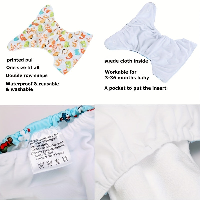 4 Pcs Reusable Cloth Diapers For Girls Boys Adjustable Washable Nappy