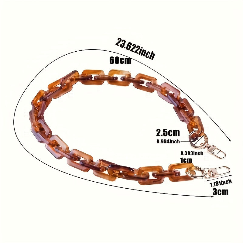 Acrylic Chain Long Handbag Strap With Buckle - Replacement for Purse