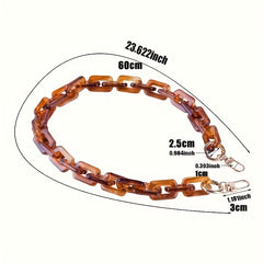 Acrylic Chain Long Handbag Strap With Buckle - Replacement for Purse