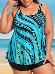  Floral Print Strap Top & Shorts Swimsuit Set