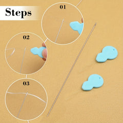 38pcs Beading Needles Set Big Eye & Straight Needles with Threader and Bottle