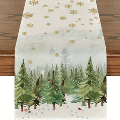 4pcs Xmas Table Runner Placemats - Trees, Cardinals, Snowflakes