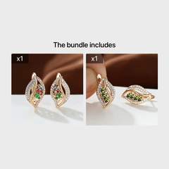 Marquise Cut Multicolor Stone Clip On Hook Earrings CZ Drop Dangle