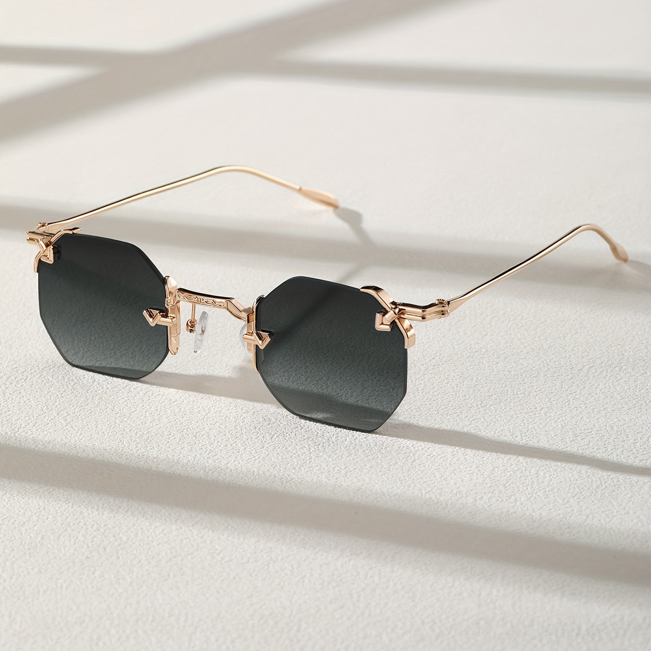 Men's Metal Rimless Sunglasses UV Protection