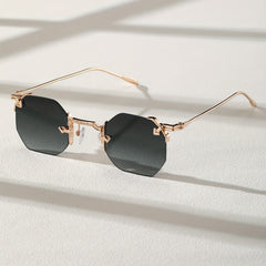 Men's Metal Rimless Sunglasses UV Protection