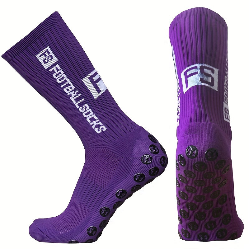 Breathable Anti-Slip Mid Calf Socks Outdoor Sports Football Letter Pattern