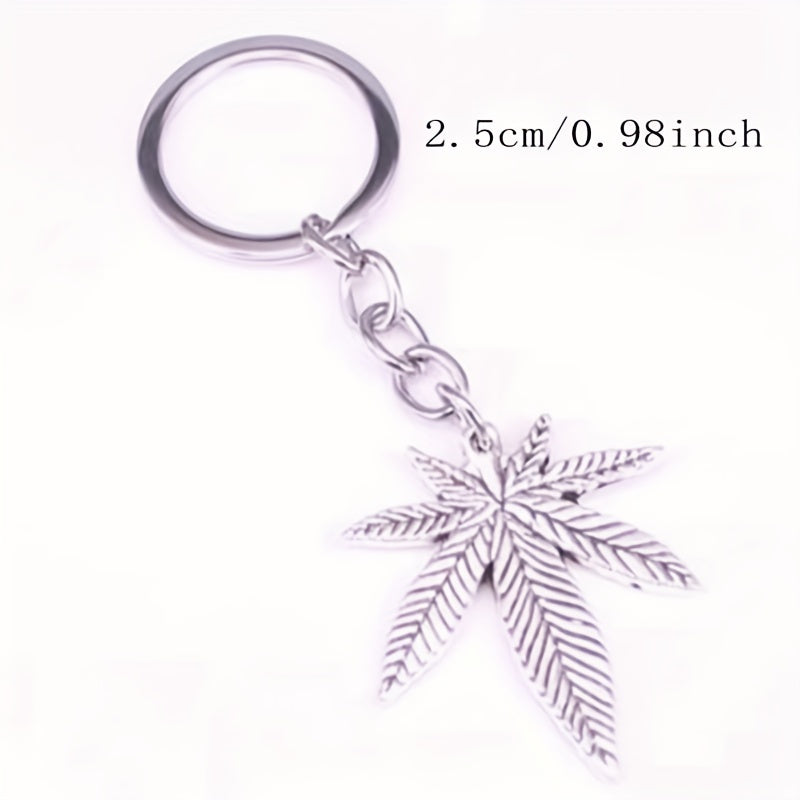 Maple Leaves Keychain Plant Key Chains Purse Bags Keyrings Key Holder Women