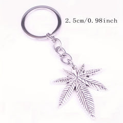 Maple Leaves Keychain Plant Key Chains Purse Bags Keyrings Key Holder Women