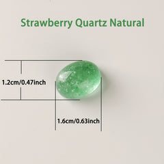 Natural Strawberry Crystal Red Green Egg Ring Bare Stone