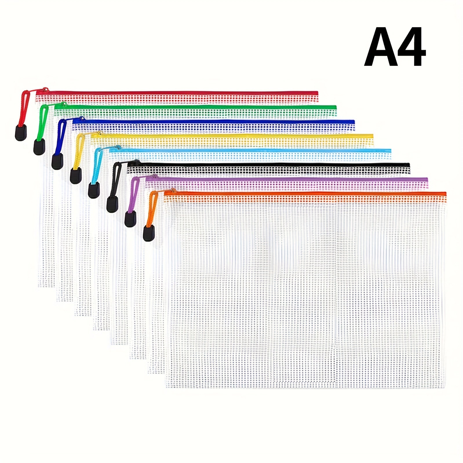16pcs Mesh Zipper Pockets File Pockets Waterproof Zipper Pockets
