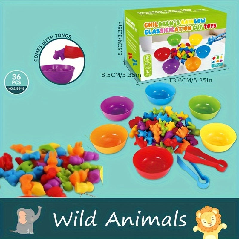 Colorful Counting Bear Math Toys for Fine Motor Skills Development