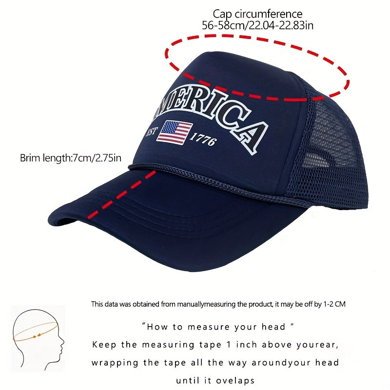 American Flag Trucker Hat Baseball Cap Adjustable USA Patriotic Headwear