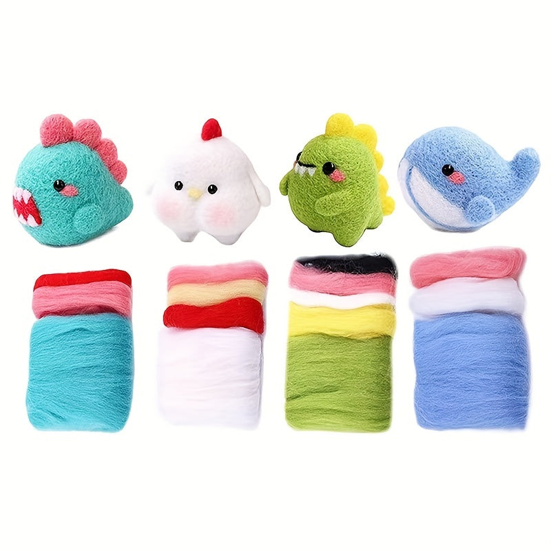 Needle Felt Kit Wool Burlap Set - Animal Needle Felt DIY