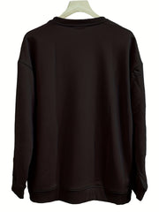 Letter Print Pullover Sweatshirt for Women