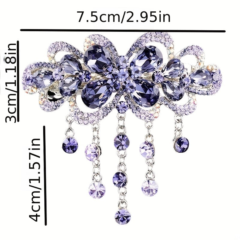 Floral Crystal Tassel Hair Clip Hair Accessories For Women