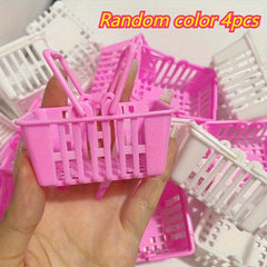 Set of 4 Mini Shopping Basket Dollhouse Accessories for Dolls