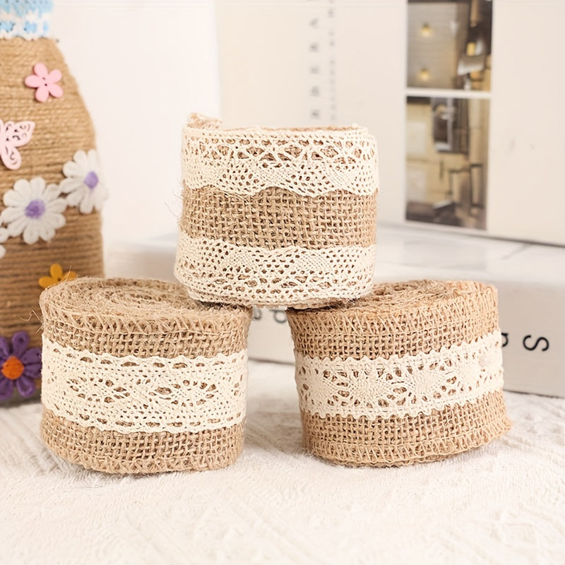 Christmas Craft Binding Cotton Cloth Lace Burlap Roll