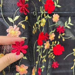 1 Yard Embroidered Mesh Lace Fabric DIY Dress Gown Clothing Decoration