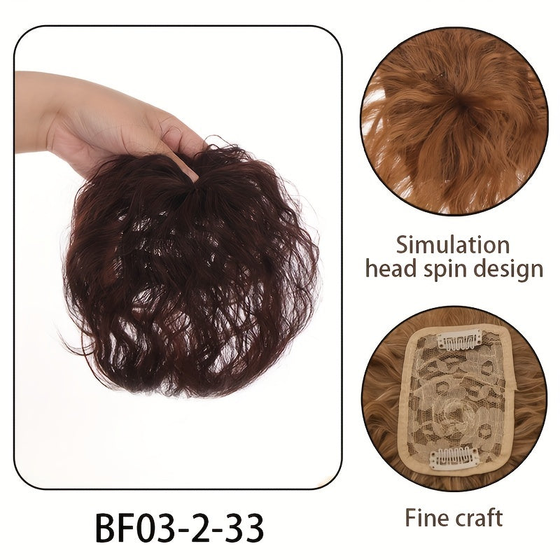 Fluffy Curly Hair Topper Synthetic Toupee Hairpiece Cover Increase Volume