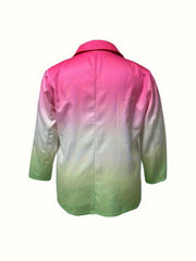  Ombre Print Button Up Blazer
