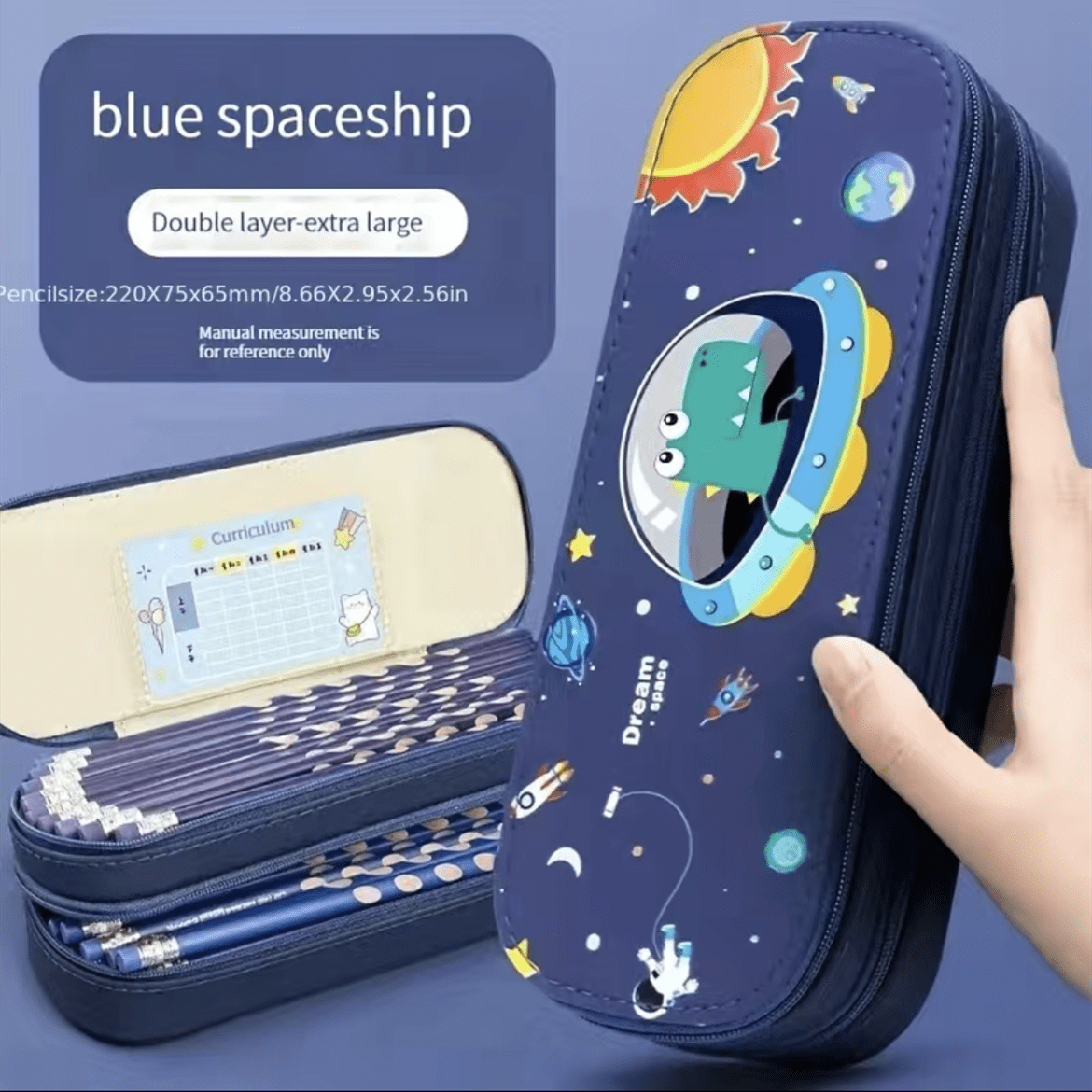 Large Capacity Stationery Box Pencil Case Double Layer Boy Handsome Good Looking