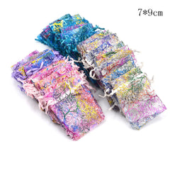 50Pcs Multicolor Tulle Drawstring Bag Wedding Gift Organza Bag