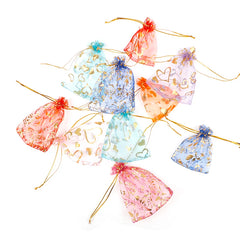 50Pcs Organza Drawstring Bag Jewelry Pouch Wedding Gift