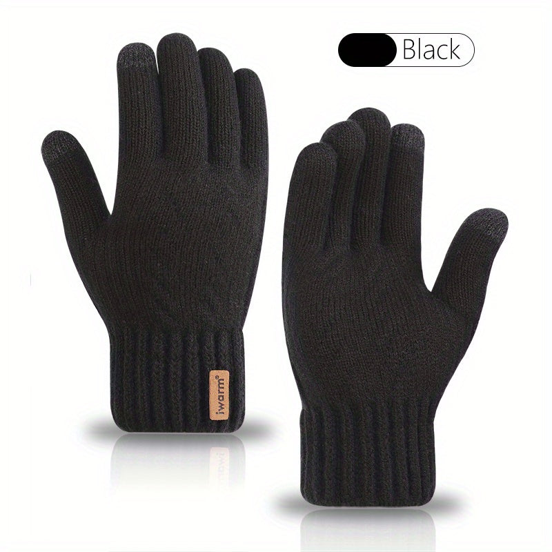 Men's Knitted Touch Screen Gloves with Fleece Lining