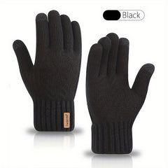 Men's Knitted Touch Screen Gloves with Fleece Lining