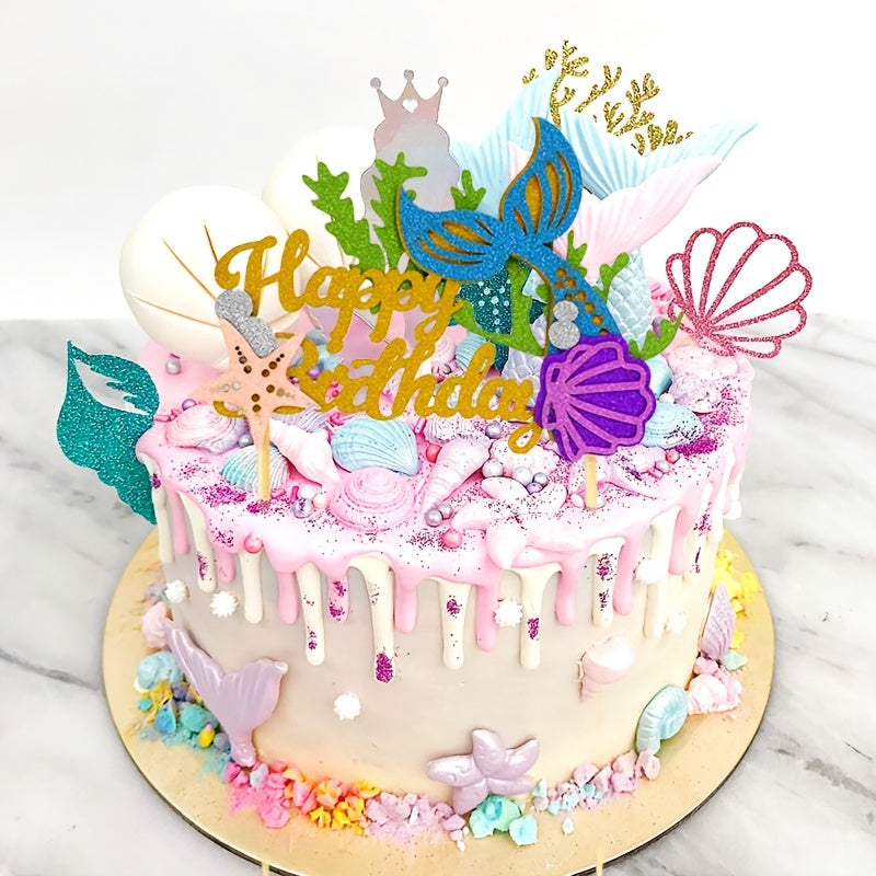 1pc Mermaid Cake Insert for Birthday Party Decoration