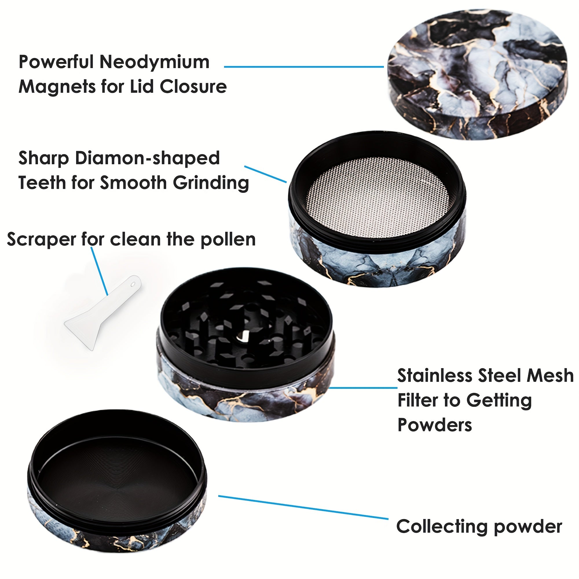 Colorful Spice Grinder Metal Grinder For Kitchen Multifunctional Spice Crusher