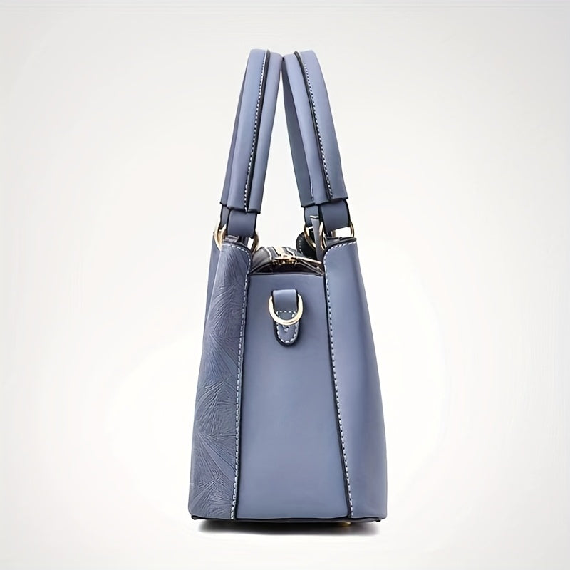 Classic Tote Shoulder Zipper Bag All Match Satchel Bag For Work