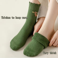 5 Pairs Animal Print Ribbed Socks Mid Tube Stockings