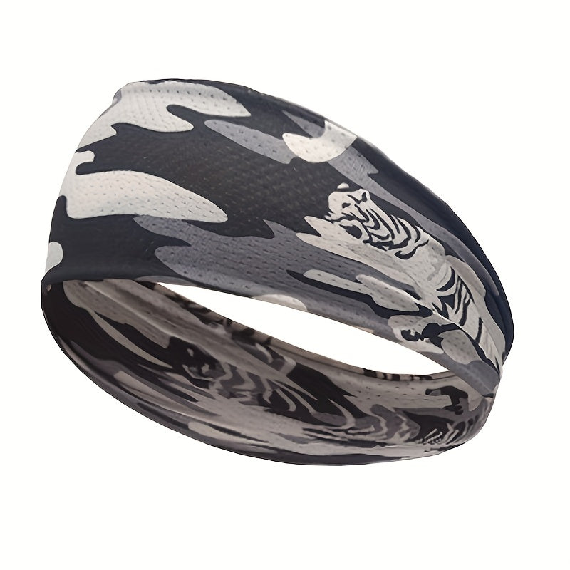 Men's Viscose Sports Headband Camouflage Elastic Hairband