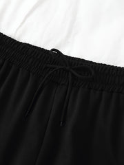Heart Print Pants Casual Drawstring Elastic Waist Jogger Pants