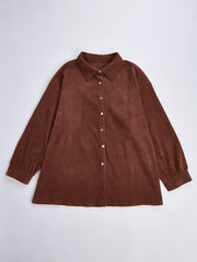  Corduroy Button Up Blouse
